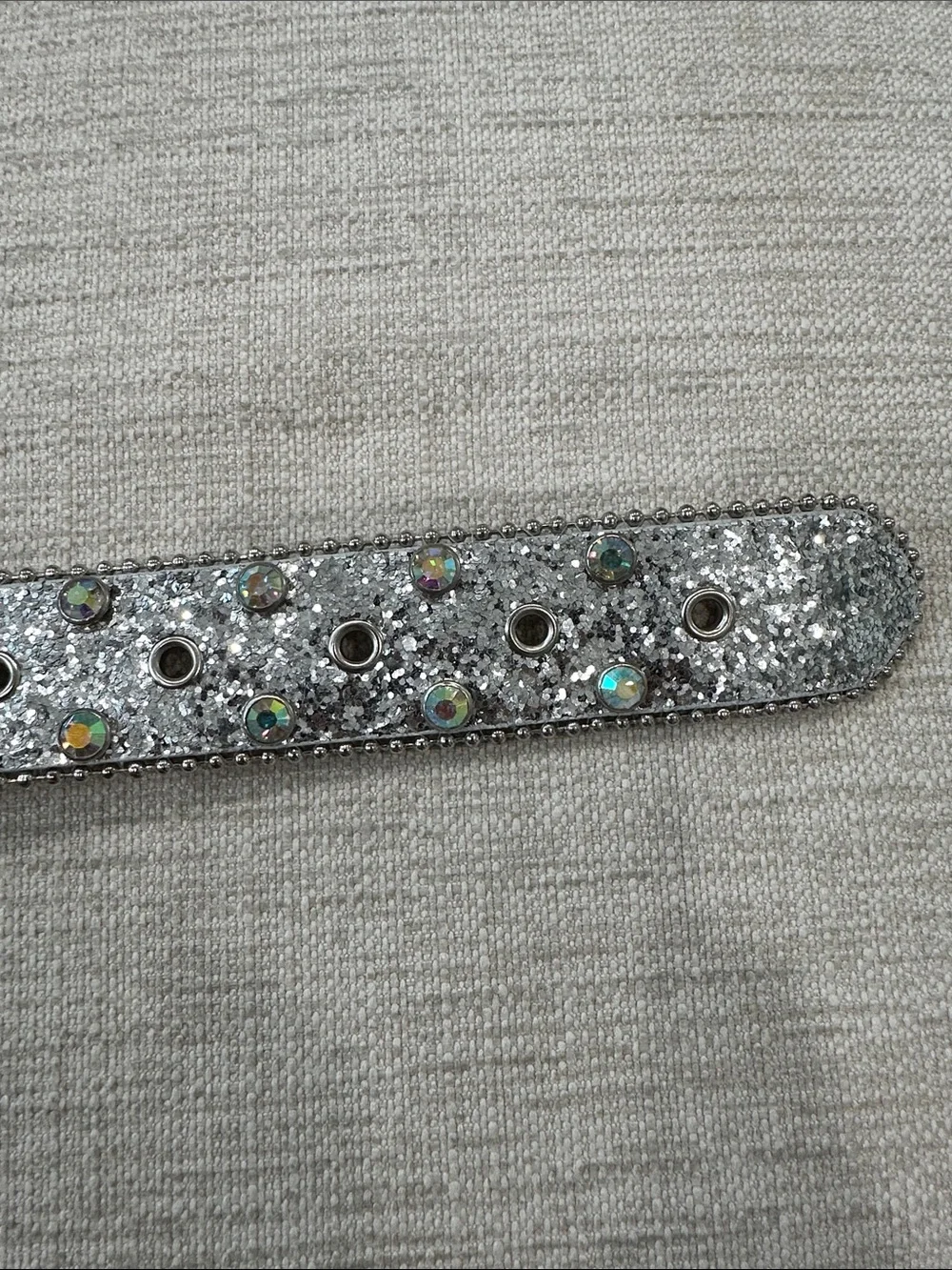 Silver Crystal-Embellished Women's Belt